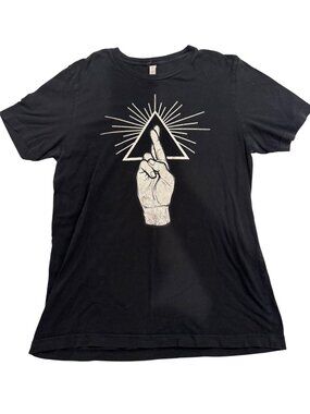 Canvas Bella + Canvas Black Graphic T-Shirt L 100% Cotton Pyramid Design Comfort